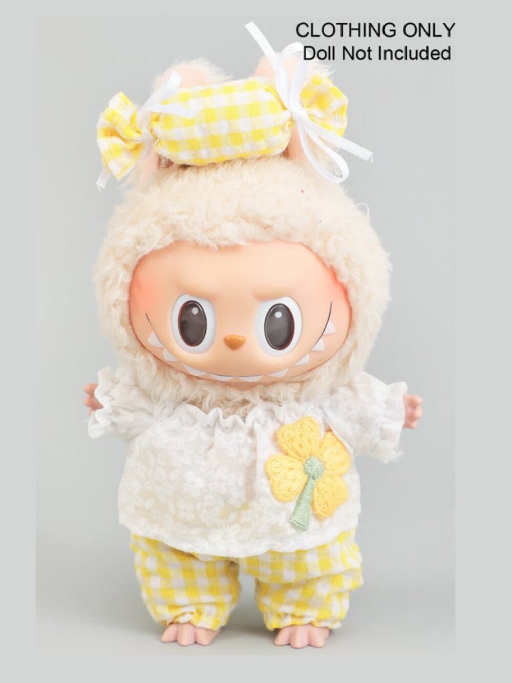 Labubu Flower Gingham Bow Outfit